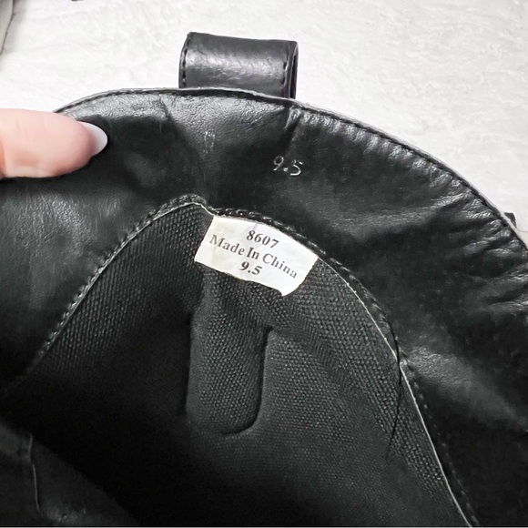 Western Cowgirl Boots Black White Studded Pointed Toe Heeled Boot Women’s 9.5 - Picture 7 of 7